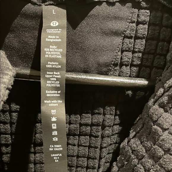 Lululemon Grid Fleece Jacket Black - Picture 2 of 3